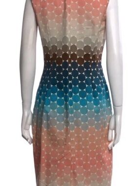 Sleeveless Ombre Midi Dress in Coral, Teal and Brown